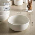 thumbnail image 2 of 28oz Large Ceramic Soup Bowls Set of 4, Matte White with Wavy Rim, Oven, Microwave & Dishwasher Safe, 2 of 6
