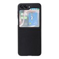 thumbnail image 4 of Case for Samsung Galaxy Z Flip 7, PU Vegan Leather Back & Hard PC Bumper Wireless Charging Shockpoof Protective Slim Anti-Scratch Phone Case for Samsung Galaxy Z Flip 7 - Black, 4 of 13