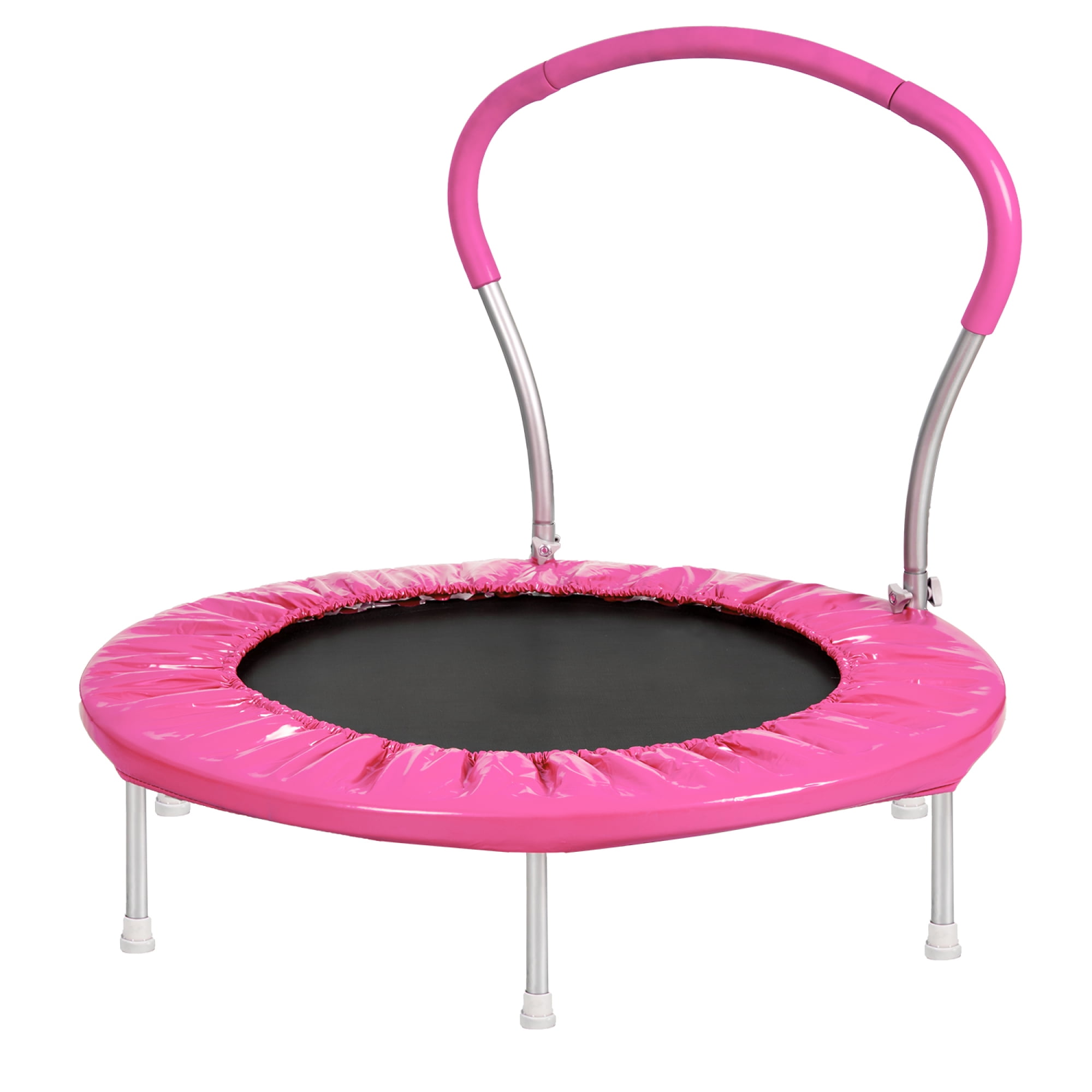 3FT Trampoline for Kids,36" Mini Trampolines with Foam Handle,Indoor/Outdoor Trampoline Birthday Gift for 2+ Years Kids,Pink