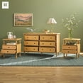 thumbnail image 4 of Walker Edison Vivienne Easy Assembly 3-Piece Solid Wood Bedroom Set with Two 2-Drawer Nightstands and 6-Drawer Dresser - Natural, 4 of 11