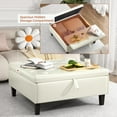 Large Square Storage Ottoman with Lift Top Tufted Upholstered Ottoman