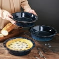 Vicrays Ceramic Pie Pan for Baking 9 inch Pie Plate, Round, Fluted