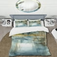 thumbnail image 2 of Designart "Illustration of a Summer Lake Landscape V" Landscapes Bedding Covert Set - Lake Blue Cottage Bed Set With 2 Shams, 2 of 6