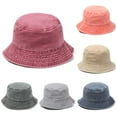 thumbnail image 6 of Fashion Cotton Foldable Casual Women Men Sun Hat Fisherman Cap Denim Washed Bucket Hat KHAKI, 6 of 8