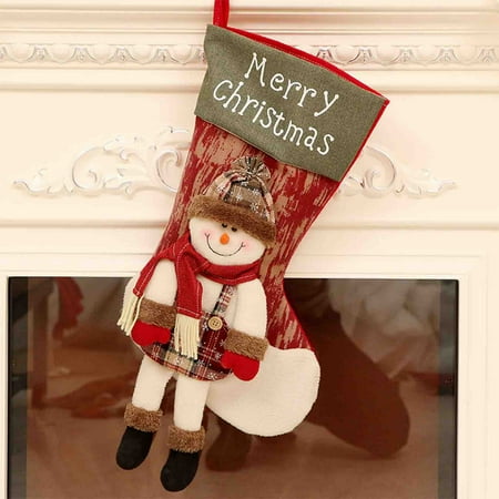 

WMYBD Christmas Decorations Gifts Stickers Christmas Socks Gifts Candy Bags Christmas Tree Window Pendant 1PC