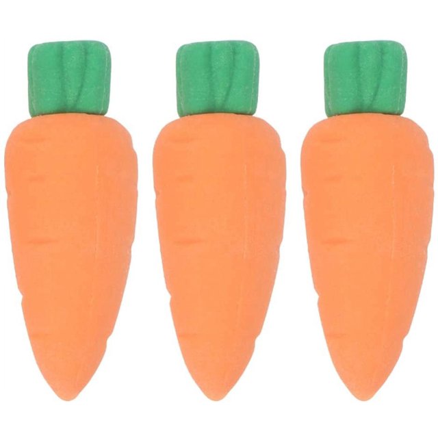 3 uds Mini borradores de zanahoria borradores de lápiz de verduras en miniatura para niños regalos de fiesta de Pascua regalos y suministros para el aula escolar Rojo Verde