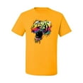 thumbnail image 2 of Wild Bobby, Technicolor Colorful Tiger Roaring, Animal Lover, Men Graphic Tees, Gold, Large, 2 of 3