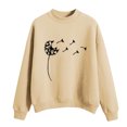 thumbnail image 1 of CEHVOM Femmes Mode Décontractée Imprimé Col Rond Ample Manches Longues Hauts Courts Blouse Chandails Sans Capuche Liquidation, 1 of 5