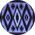 thumbnail image 1 of Ahgly Company Machine Washable Indoor Round Abstract Blue Modern Area Rugs, 6' Round, 1 of 4