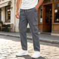 thumbnail image 2 of RUTAYY Men's Cargo Pants Drawstring Waist Side Pockets Multi Pocket Outdoor Casual Trousers Grey, 2 of 5