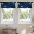 thumbnail image 2 of LALILO Kitchen Curtain Valance Flat Cute With Astronaut Rocket Rod Pocket Window Curtain 52"x 18" Set of 2, 2 of 7