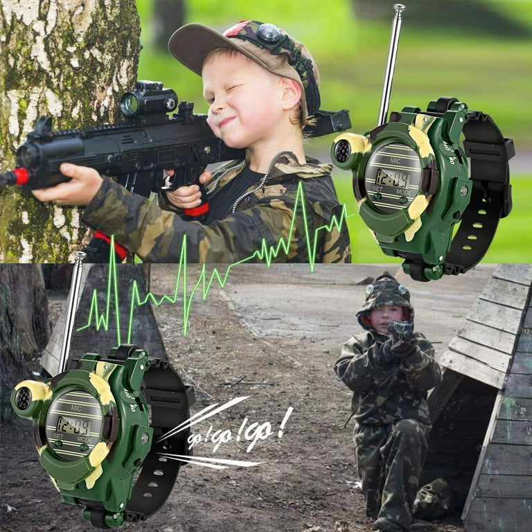 2 PCS Watch Walkie Talkies for Kids Long Range Two Way Radio Camo Outdoor Army Toys Walmart
