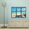 thumbnail image 3 of IDEA4WALL Wall Murals for Bedroom Fake Window Beach Blue Window Removable Wallpaper Peel and Stick Wall Stickers - 24x32 inches, 3 of 4
