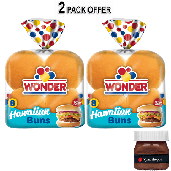 Wonder Bread Hawaiian Buns, White Bread Hamburger Buns, 15 oz
