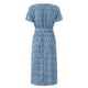 thumbnail image 2 of Vestido de mujer con estampado floral, manga corta, escote en V y fajas hasta la mitad de la pantorrilla, 2 of 5