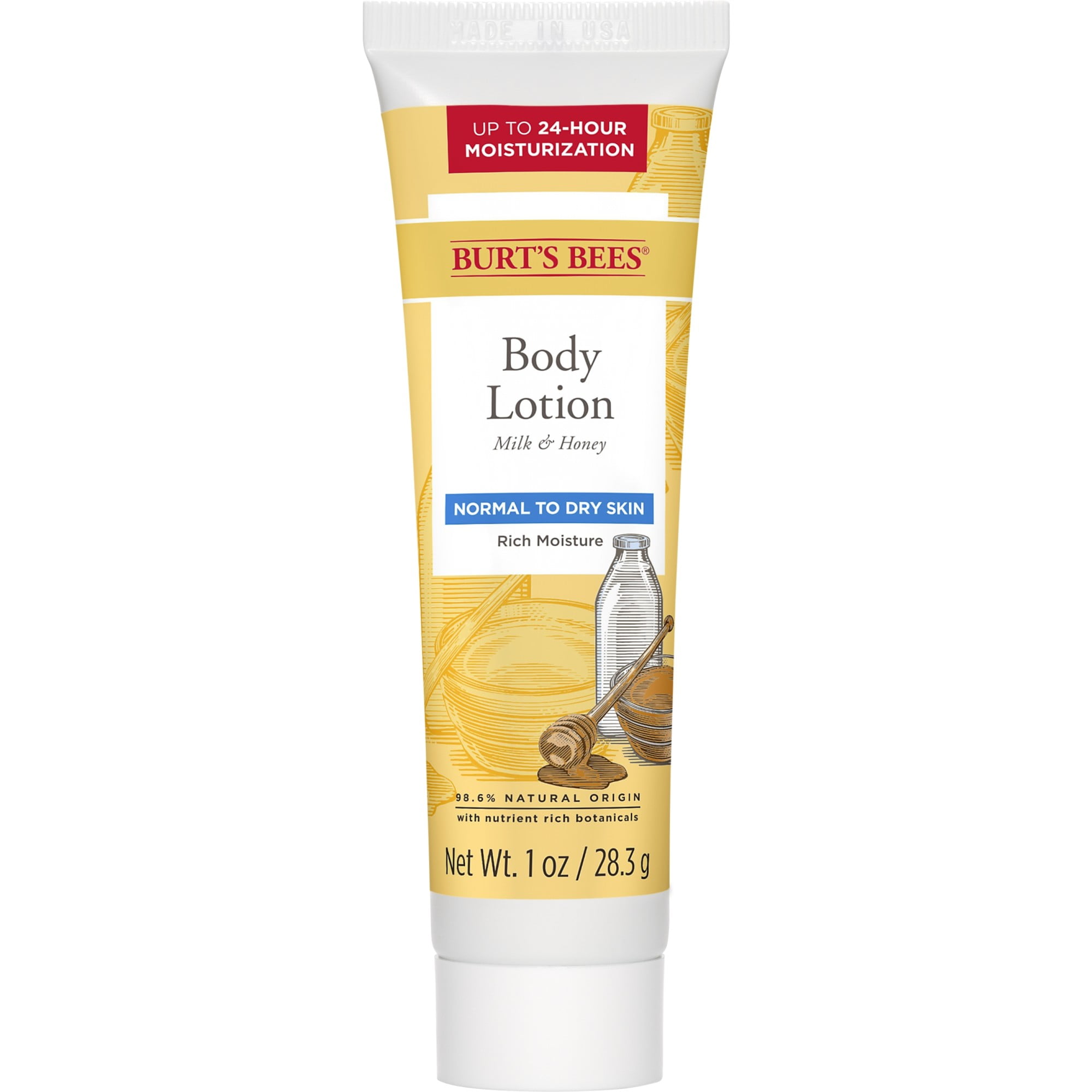 Burt's Bees Body Lotion for Normal to Dry Skin with Milk & Honey, 1 Oz Walmart.com