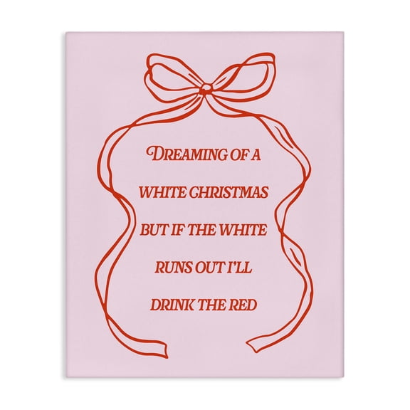 Stupell Industries White & Red Christmas Wine Holiday Painting Wrapped Canvas Art Print Wall Art, 16 x 20