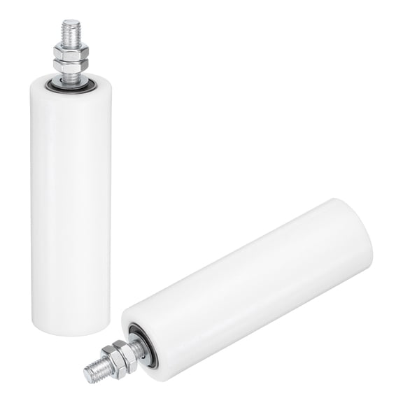 2Pack Slide Gate Guide Roller, 6" Nylon Sliding Gate Support Assembly, White