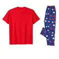 thumbnail image 6 of HTHLVMD Family Matching Sleepwear, Usa Patriotic Pajamas, Usa Flag Letter Dark Blue Star Short Sleeve Family Matching Pajamas Set, Crew Neck 2pcs Patriotic Home Loungewear, XL, 6 of 8