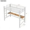thumbnail image 6 of Bellemave Loft Bed Twin Size with Desk, Metal Twin Loft Bed Frame with Power Outlet and LED Lights, Heavy Duty Gaming Loft Beds with Ladder for Bedrom, No Box Spring Needed（Twin,White), 6 of 9