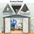 thumbnail image 4 of 10x10 FT Outdoor Storage Shed, Spacious Metal Tool Shed with Lockable Doors & Ventilation for Patio, Lawn, and Backyard, for Storing Garden Equipment, Lawnmowers, and Bicycles, Brown, 4 of 8
