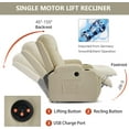 thumbnail image 5 of LuxyHoom Manual Lift Recliner Chair for Elderly with Massage and Heat, Heavy Duty 350 lbs Large Oversized Recliner with Infinite Positions, USB Ports & Cup Holders(Breathable Leather, Beige), 5 of 10
