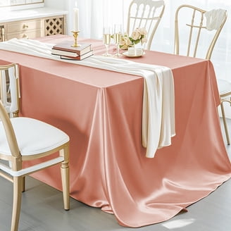 WedDecor 90x156 Inch Rectangular Polyester Tablecloth - 10 Pack, White, For Weddings & Events