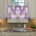thumbnail image 2 of Yayeee Kitchen Curtains Tier Pair Light Filtering 27"x24" Rod Pocket Short Cafe Window Panel, Pastel Purple Marble Pattern, 2 of 7