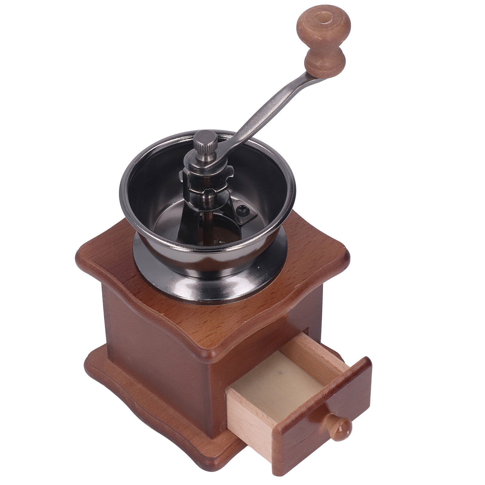 Suodoka Hand Coffee Mill Grinder Retro Beech Classic Style Wood Base Rust Proof Stainless Steel Core Manual Coffee Mill Portable Coffee Grinder for Home and Travel