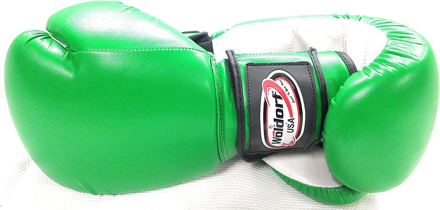 WOLDORF USA Boxing Gloves Kickboxing Muay Thai Punching Bag Vinyl Green - Durable Multi Layered Foam Padded Offers Unbeatable price adult Size 10oz