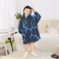 thumbnail image 6 of joogoo Wearable Blanket Hoodie for Blue Lightning Flannel Sherpa Pocket 3-14 YR S, 6 of 7