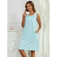 thumbnail image 3 of FEREMO Sleeveless Nightgowns for Women 100%Cotton V Neck Sleepwear, 3 of 5