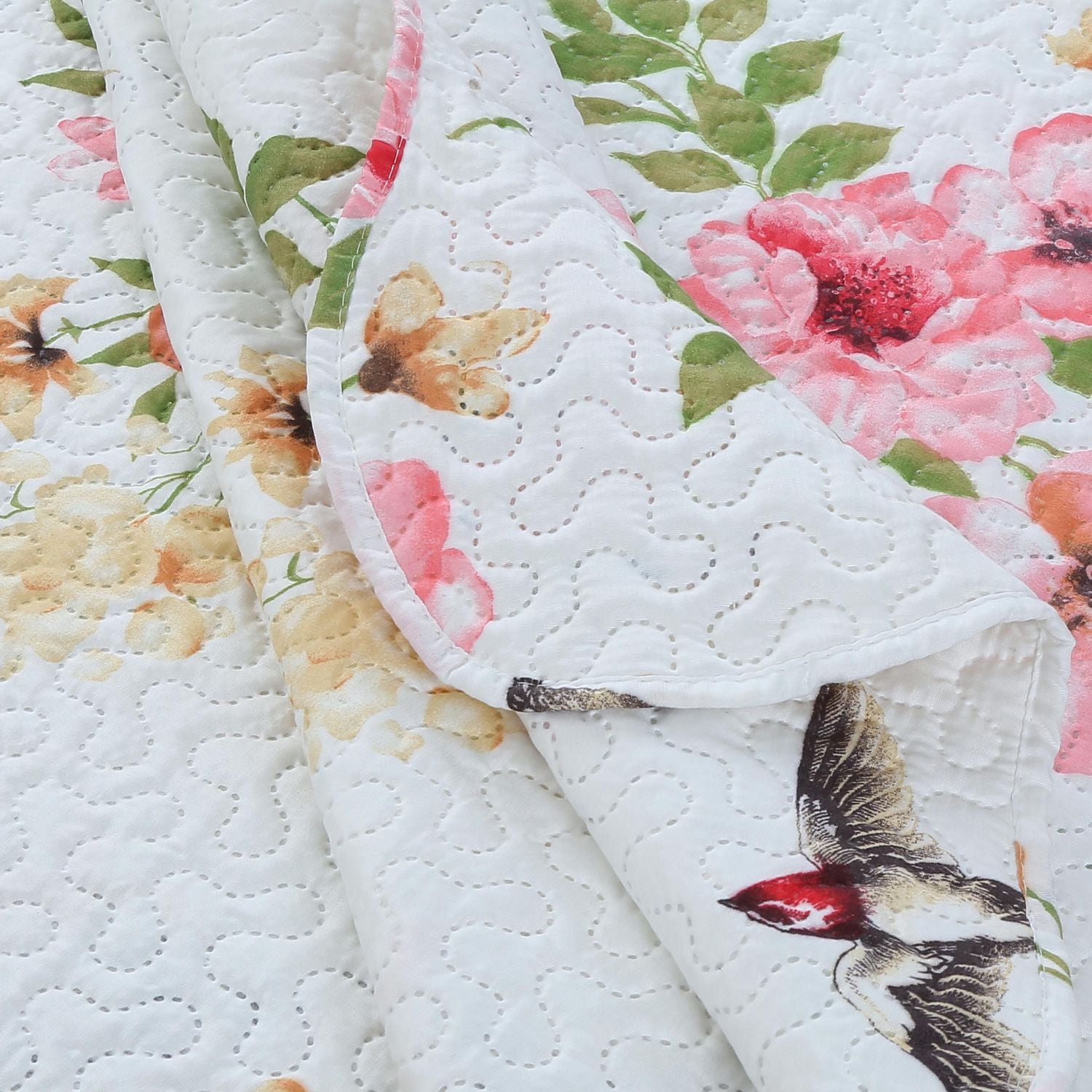 Marina Decoration Rich Printed Embossed Pinsonic Coverlet Bedspread Ultra Soft Bedding Summer Quilt Set with Shams