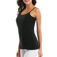thumbnail image 5 of Women Basic Camisole Cotton Long Top Scoop Neck Tank with Adjustable Spaghetti Straps Solid Color Pack of 2, 5 of 7