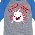 thumbnail image 3 of Instant Message - Smile Alotl - Toddler And Youth Raglan Graphic T-Shirt, 3 of 5