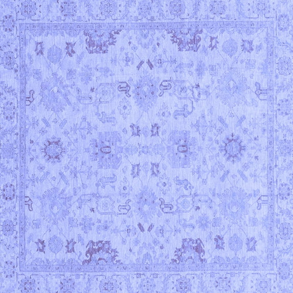 Ahgly Company Indoor Square Oriental Blue Traditional Area Rugs, 6' Square