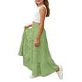 thumbnail image 3 of NAISIBABY Girls Midi Skirt, Elastic Waist Over the Knee Flared A-Line Casual Summer Flowy Skirts Green 10T, 3 of 8