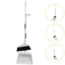 Homoyoyo White Plastic and Metal Broom with Dustpan Set, Handle for Pet Hair and Household Cleaning Tools, 1 Set