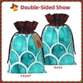 thumbnail image 4 of Color Matching Linen Bundle Mouth Gift Bag Can Be Used For Daily Small Items Turquoise Moroccan Trellis Hand-Drawn Sketch_2 Medium, 4 of 8