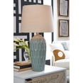 thumbnail image 2 of Signature Design by Ashley Hadbury Modern Ceramic Table Lamps - Set of 2, Pale Teal, 2 of 6
