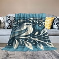 thumbnail image 2 of WYYP Bird On The Branch Abstract Modern Super Soft Flannel Bed Blanket White, 2 of 6