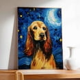 thumbnail image 3 of Cocker Spaniel Dog Art Canvas, Starry Night Van Gogh Oil Painting Art Print Poster Wall Decor Inspired Pomeranian Dog Pet Family Friend Peace, 3 of 4