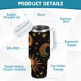 thumbnail image 2 of Yayeee 40oz Stainless Steel Tumbler with Straw and Handle Double-Wall Insulated Travel Water Bottle, Sun Moon and Stars Pattern, 2 of 8