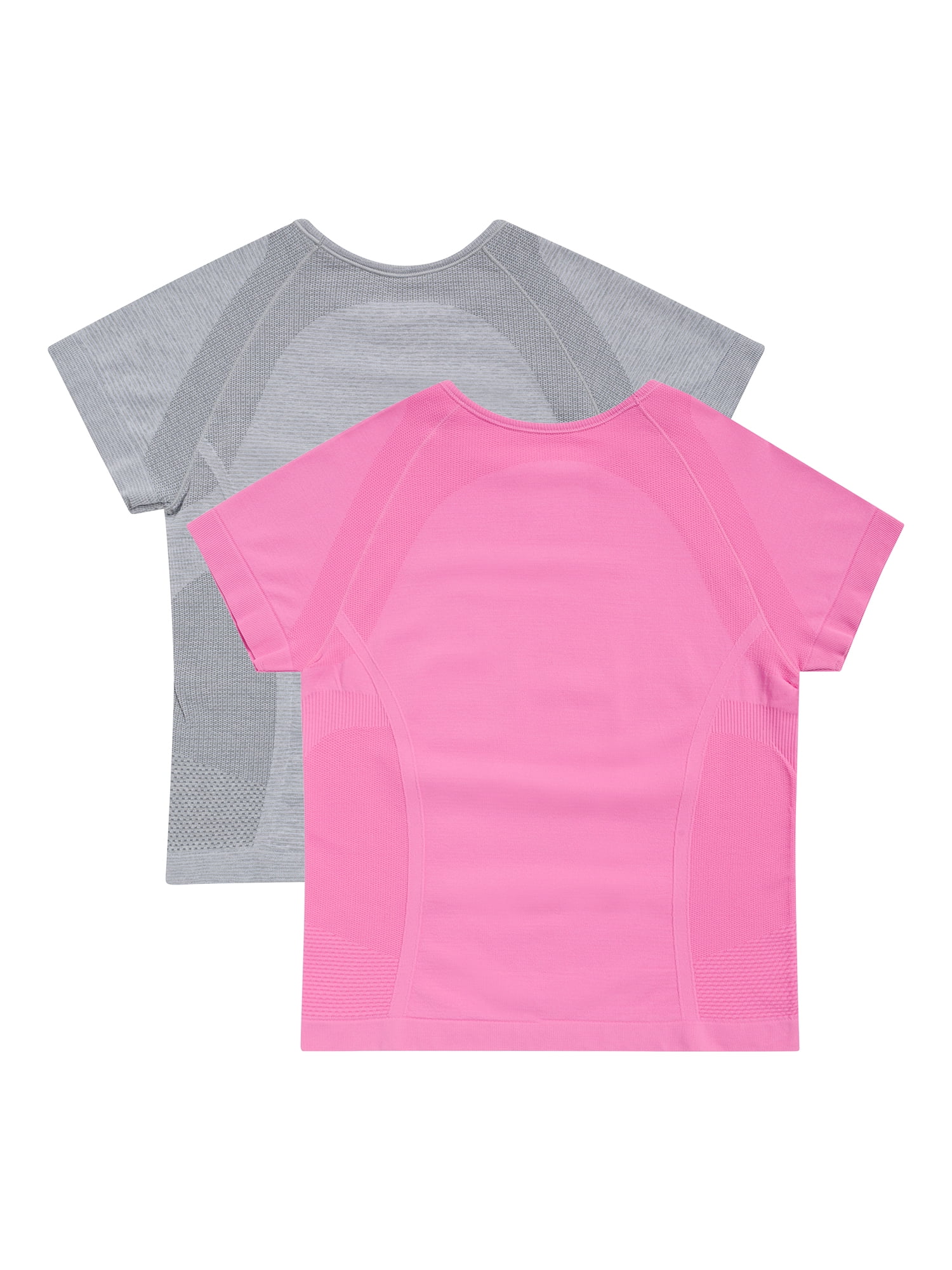Athletic Works Girl's Active Short Sleeve Seamless Tee, 2-Pack, Sizes 4-18