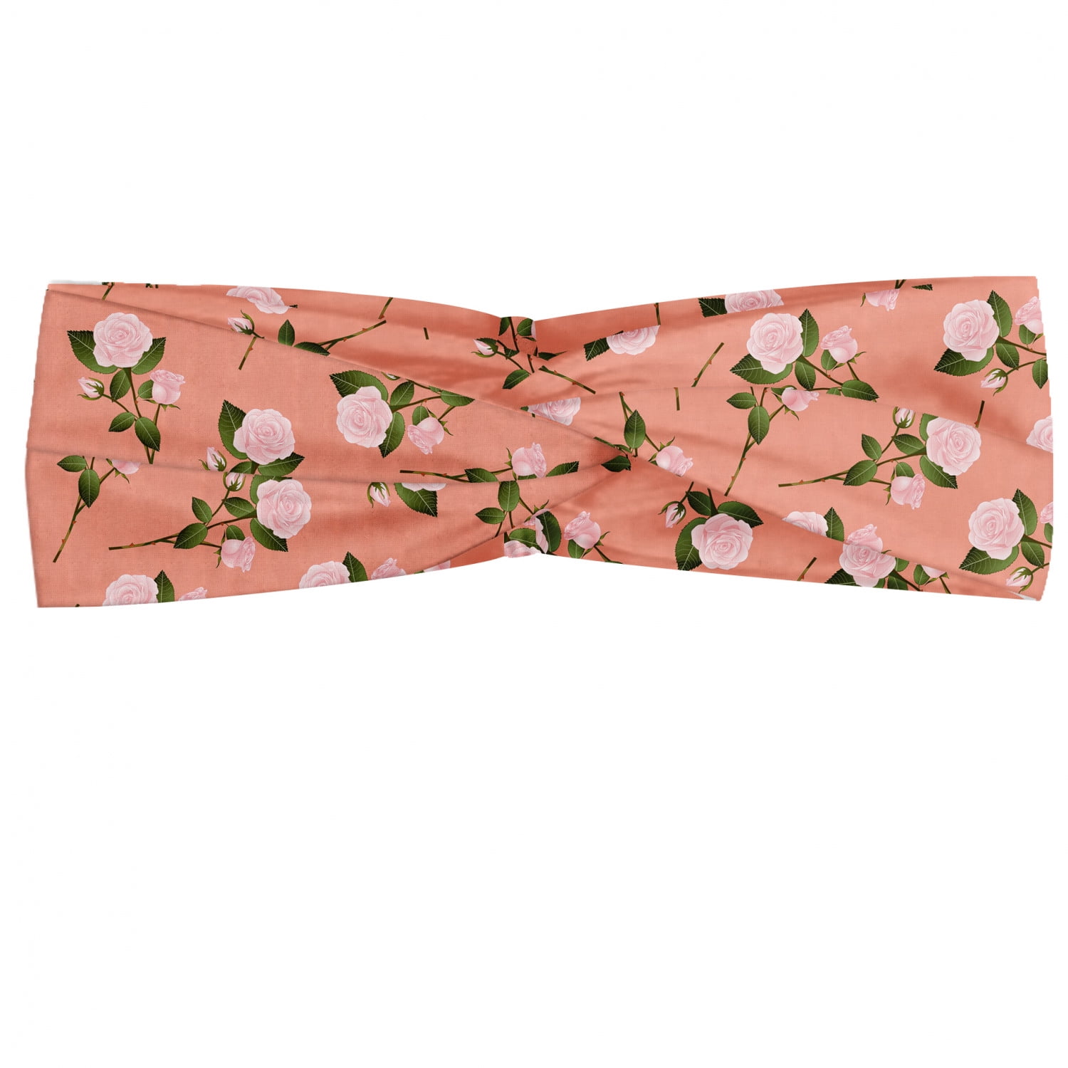 Floral Headband, Vintage Look Rose Flowers with Thorns Bouquet Graphic ...