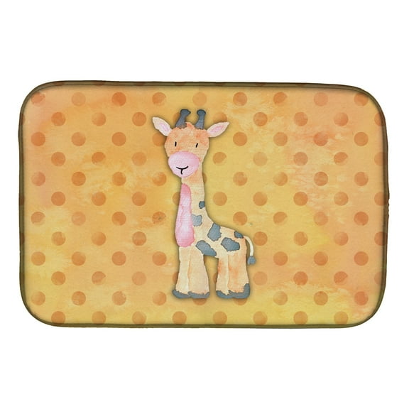 Polkadot Griaffe Watercolor Dish Drying Mat
