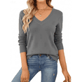 thumbnail image 4 of SOMER Womens Sweaters V Neck Pullover Long Sleeve Knitted Cozy Dressy Casual Lightweight Ladies Trendy Spring Fall Winter Sweaters for Women 2025, 4 of 11
