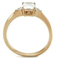 thumbnail image 3 of IP Rose Gold(Ion Plating) Stainless Steel Ring with AAA Grade CZ in Clear for Women Clear Stone Color Style TK1589 Size 10, 3 of 4
