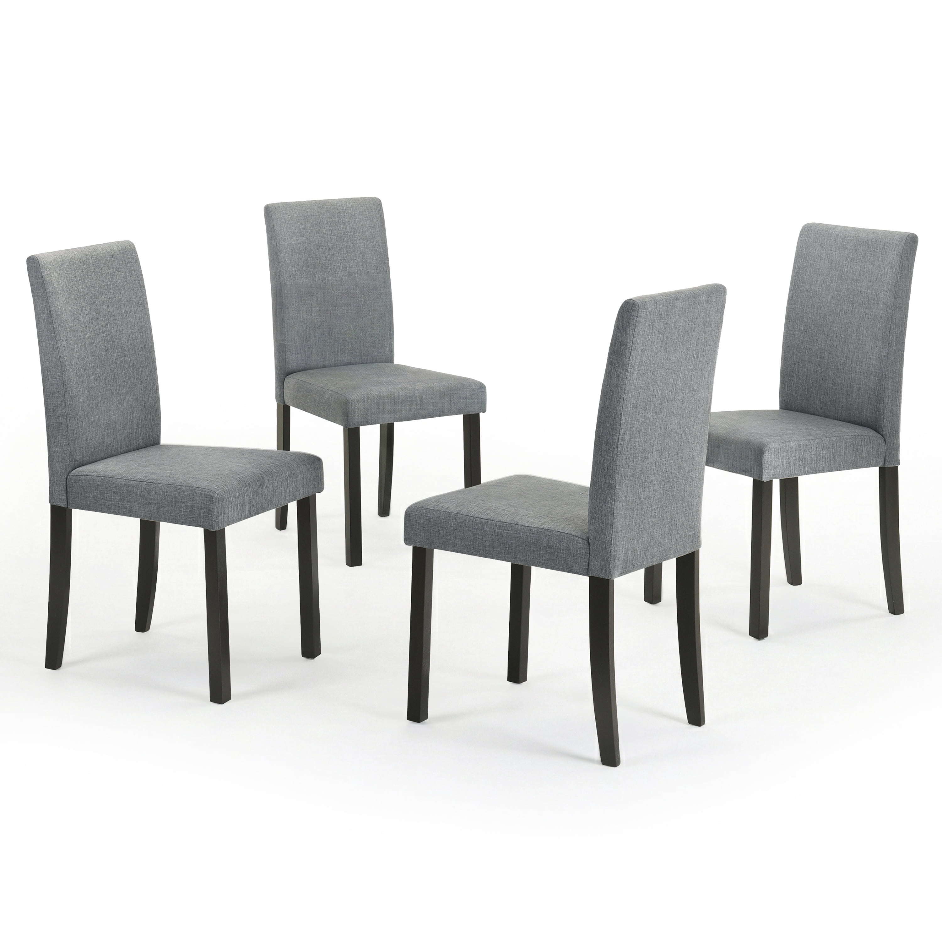 Furniture of America Risso Modern Fabric Upholstered High Back Dining Side Chairs, Espresso (Set of 4)