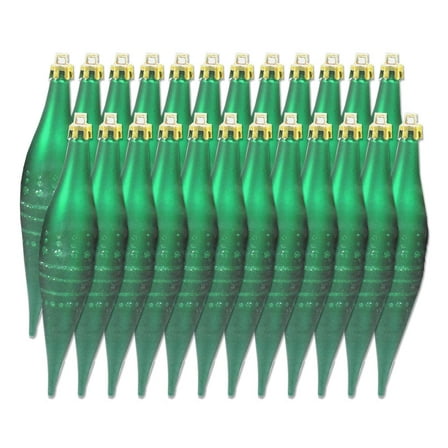24 Pack Green Finial Ornaments with Dot Design